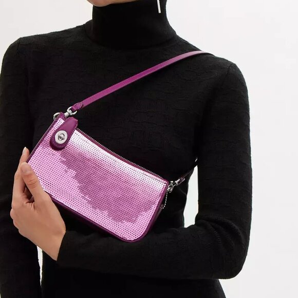🥰 Coach Penn Shoulder Bag With Sequins - Picture 5 of 6